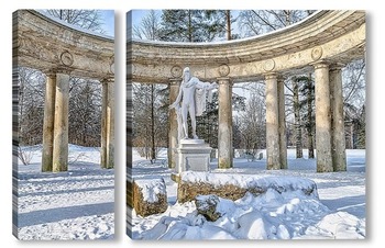 Модульная картина Зима в Павловске. Колоннада Аполлона.