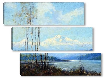 Модульная картина Гора Мак-Кинли с рекой Суситна