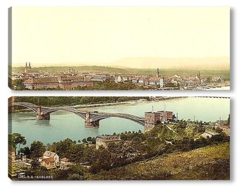 Модульная картина Кобленц, Рейн, Германия.1890-1900 гг