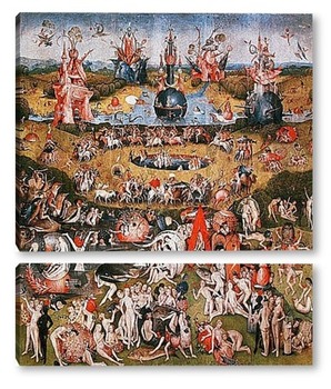 Модульная картина Сад земных наслаждений-фрагмент триптиха