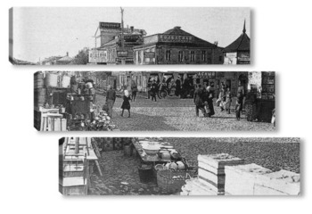 Модульная картина Базарная площадь 1913 ,Марьина роща