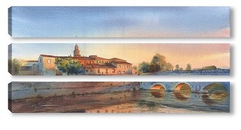 Модульная картина Римини. Мост Ponte di Tiberio
