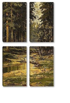 Модульная картина Лесной ручей