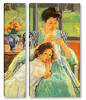 Модульная картина Молодая мать за шитьём,1902г.