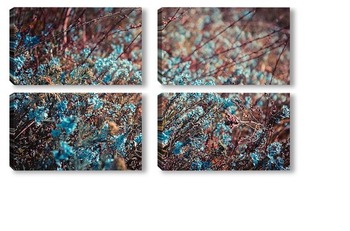 Модульная картина Голубые цветы