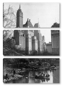 Модульная картина Вид на озеро в Центральном парке,март1938г 