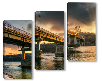 Модульная картина Киев,пешеходный мост