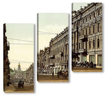 Модульная картина Николаевская улица, Киев,1890-1900