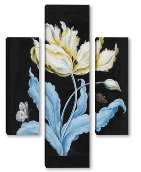 Модульная картина Тюльпан и бабочки