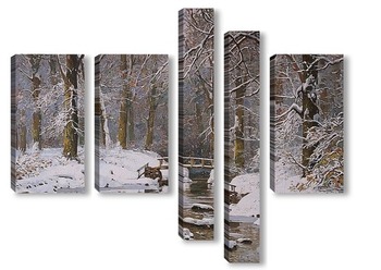 Модульная картина Лес. Зима