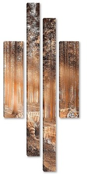 Модульная картина Тигр в лесу