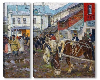 Модульная картина Сельский рынок. 1914