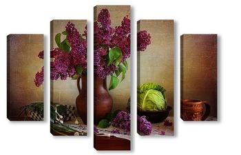 Модульная картина С капустой и чесноком