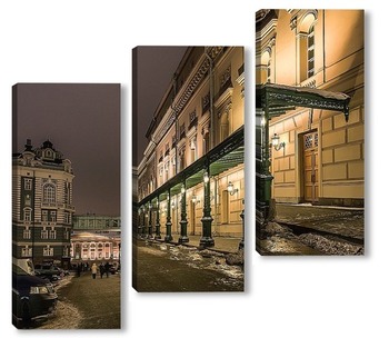 Модульная картина Ночные улочки Москвы