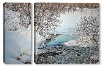 Модульная картина Зимняя речка