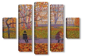 Модульная картина Осень в Михайловском саду