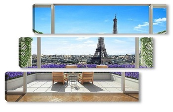 Модульная картина Вид на Париж