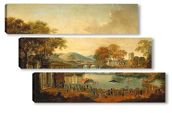 Модульная картина Шествие на берегу озера