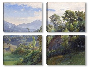 Модульная картина Вид на лес Серпантара.Олевано Романо