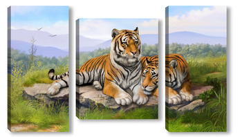 Модульная картина Тигры 86789