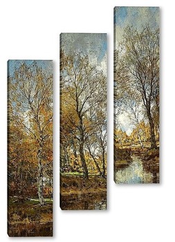 Модульная картина Деревья у реки