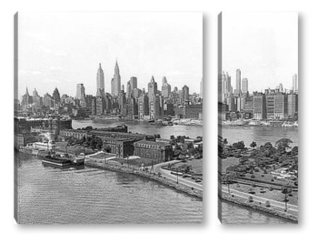 Модульная картина Вид Нью-Йорка с воздуха,1940г. 