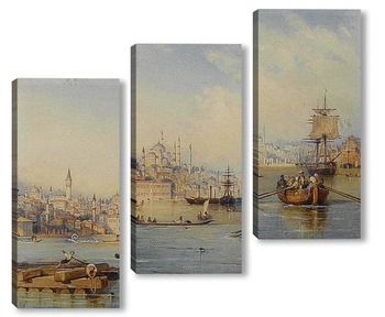 Модульная картина Константинополь от входа в бухту Золотой Рог