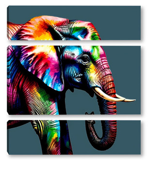 Модульная картина Слон, как современное искусство