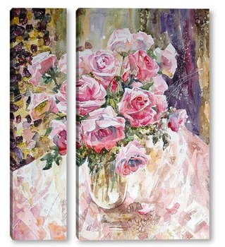 Модульная картина Благоуханье нежных роз. из серии "Вдохновение"