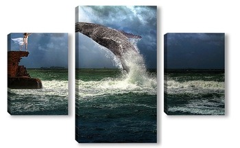Модульная картина Дрессировщица китов