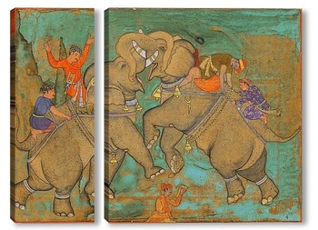 Модульная картина Битва на слонах