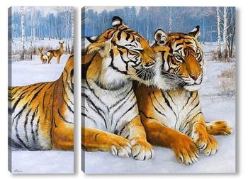 Модульная картина Тигры
