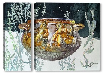 Модульная картина Золотая скифская ваза