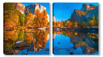 Модульная картина Осеннее озеро