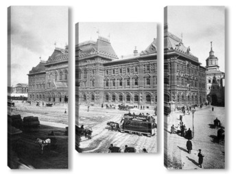Модульная картина Москва. Вид на здание Городской думы на Воскресенской площади 1893–1904