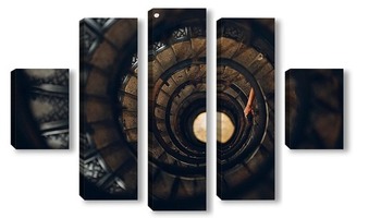 Модульная картина Спираль. Лестница на Триумфальную арку в Париже