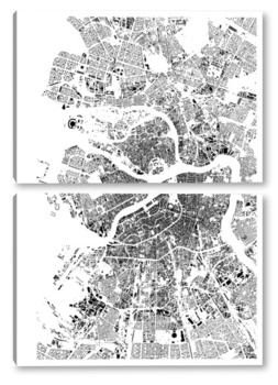 Модульная картина Постер карта Санкт-Петербурга