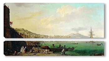 Модульная картина Вид на Неаполь и Везувий