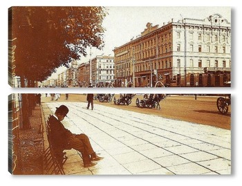 Модульная картина Невский проспект у Гостиного двора 1913  –  1914