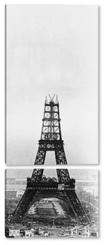 Модульная картина Строительство Эйфелевой башни.