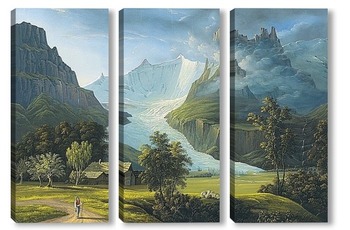 Модульная картина Ледник и горные вершины