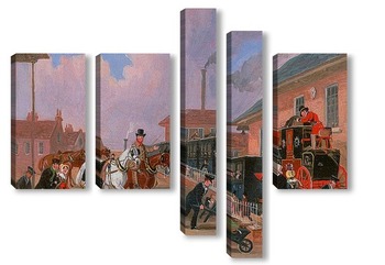 Модульная картина Лаут Лондон Королевская почта Путешествие на поезде из Питерборо