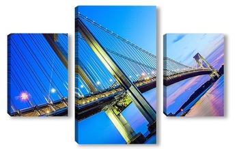 Модульная картина Verrazano-Narrows Bridge мост на закате