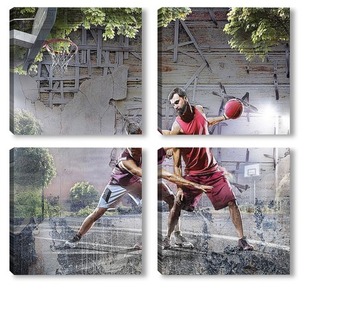 Модульная картина Игра в баскетбол
