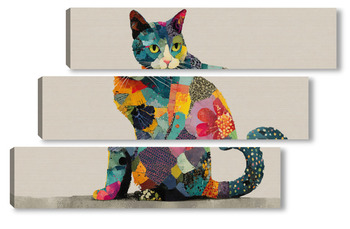 Модульная картина Кот - хранитель уюта