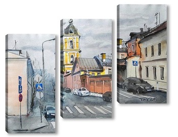 Модульная картина Москва. Рождественка