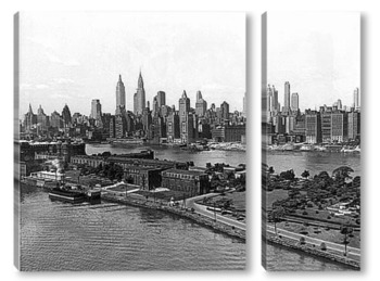Модульная картина Вид Нью-Йорка с воздуха,1940г. 