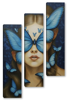 Модульная картина Девушка с бабочками