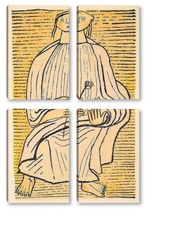 Модульная картина Девушка с цветком
