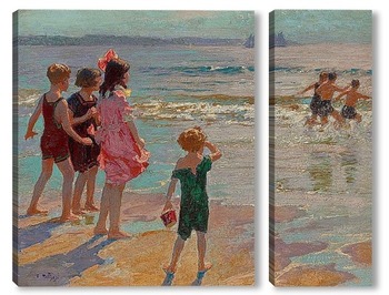 Модульная картина Дети на берегу
